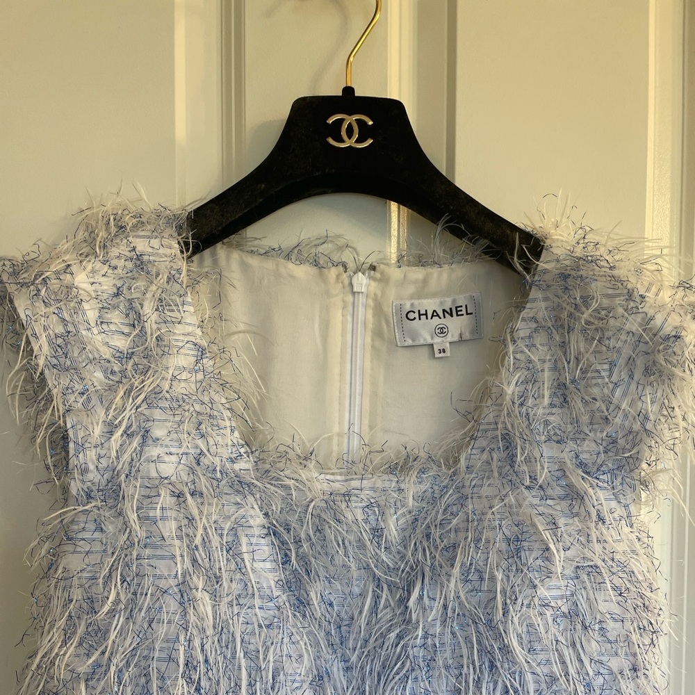 Authentic Chanel cocktail dress, perfect for the holidays. Makes a statement